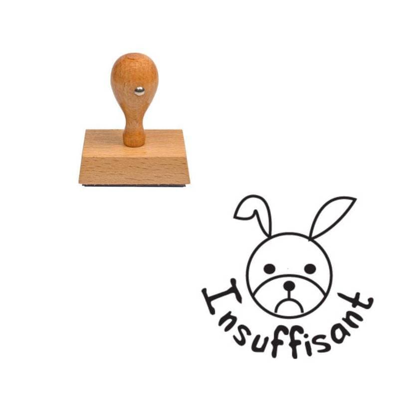 Tampon enseignant lapin insuffisant en bois n°45