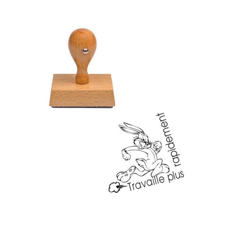 Tampon enseignant travaille plus rapidement en bois n°98