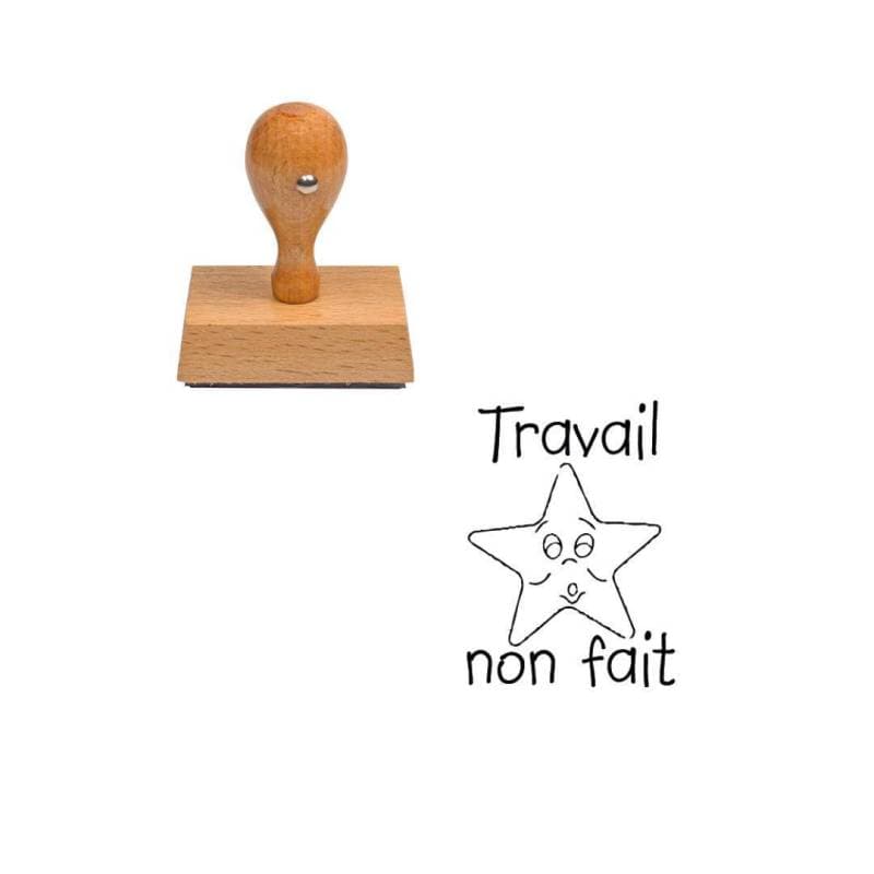 Tampon enseignant travail non fait en bois n°101