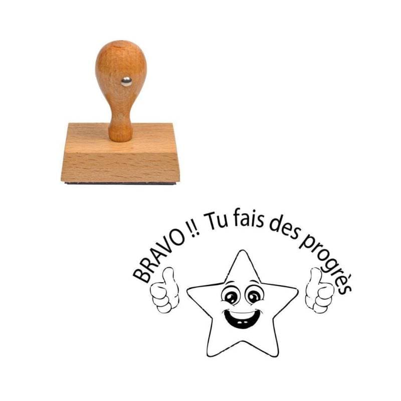 Tampon enseignant bravo tu fais des progrès étoilen°308