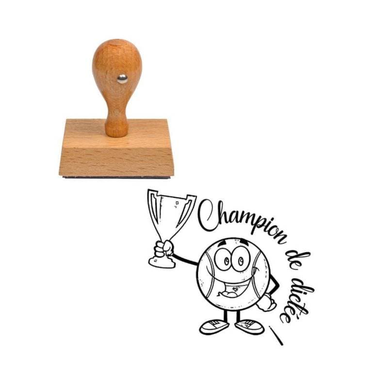 Tampon enseignant Champion de dicée trophée bonhomme n°342