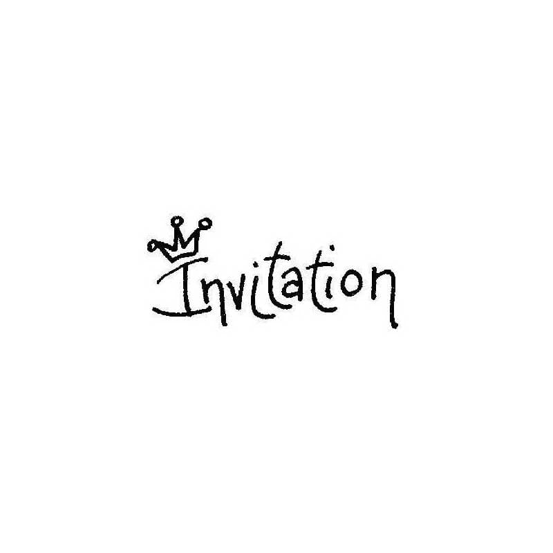 Tampon invitation avec couronne n°4 en bois
