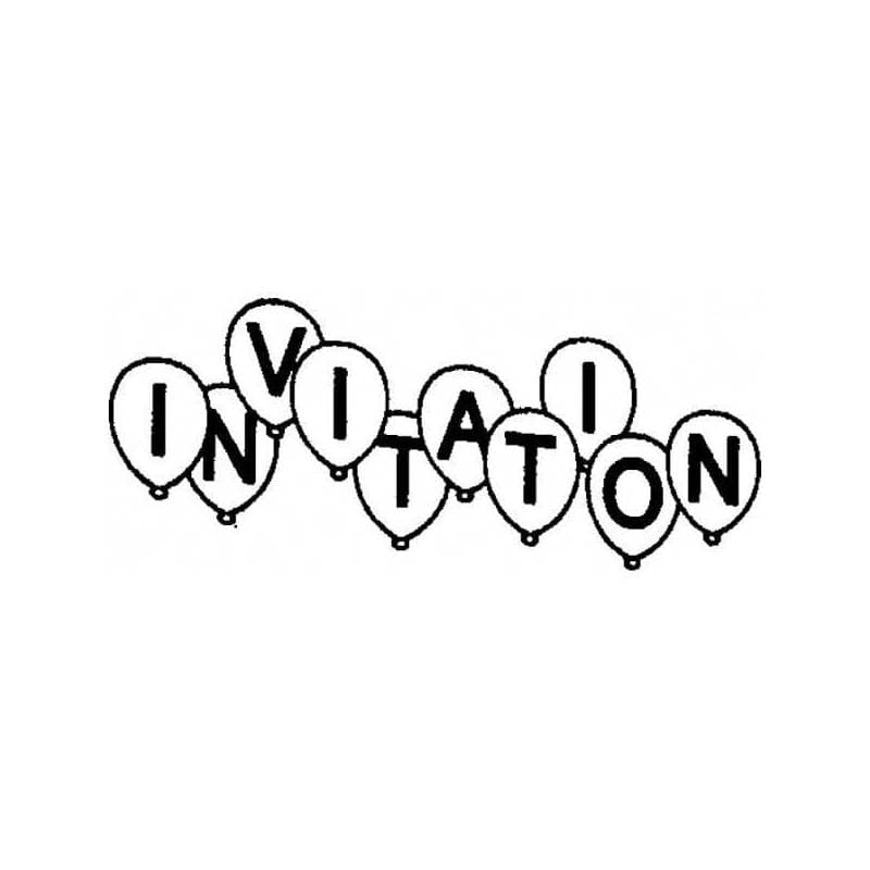 Tampon invitation avec ballon n°5 en bois