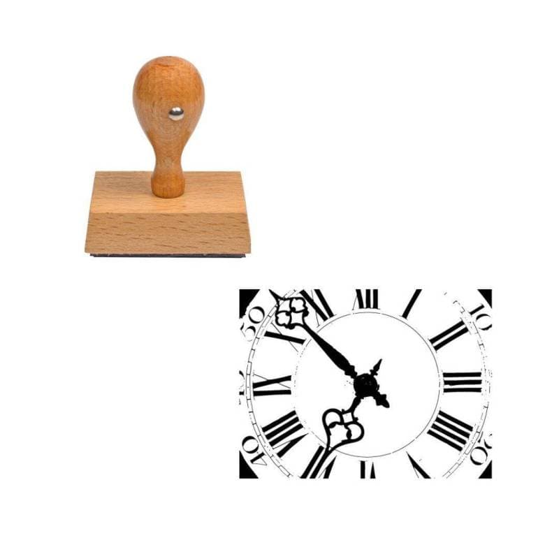 Tampon gravure ancienne horloge