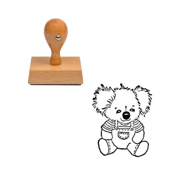 Tampon nounours Koala en bois