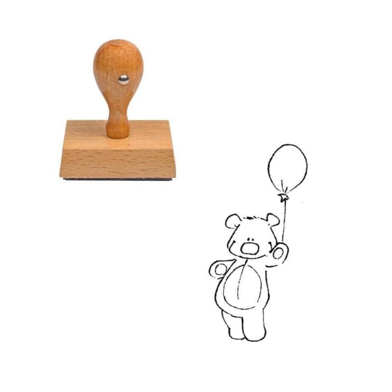Tampon nounours avec un ballon en bois