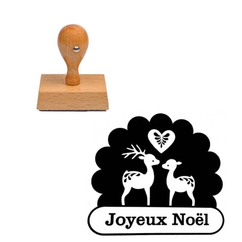 Tampon Noël Joyeux Noël avec biche
