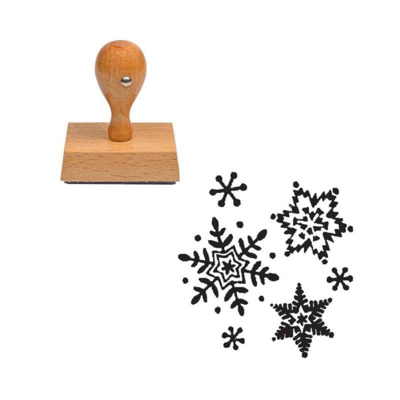 Tampon Noël Flocons et étoiles