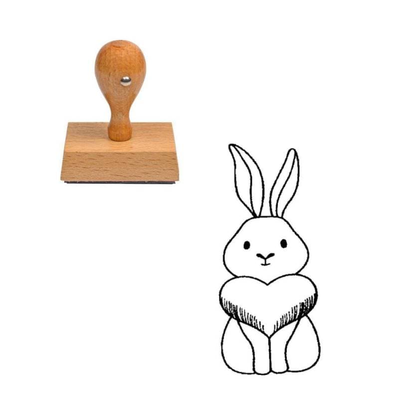 Tampon Pâques Lapin et cœur