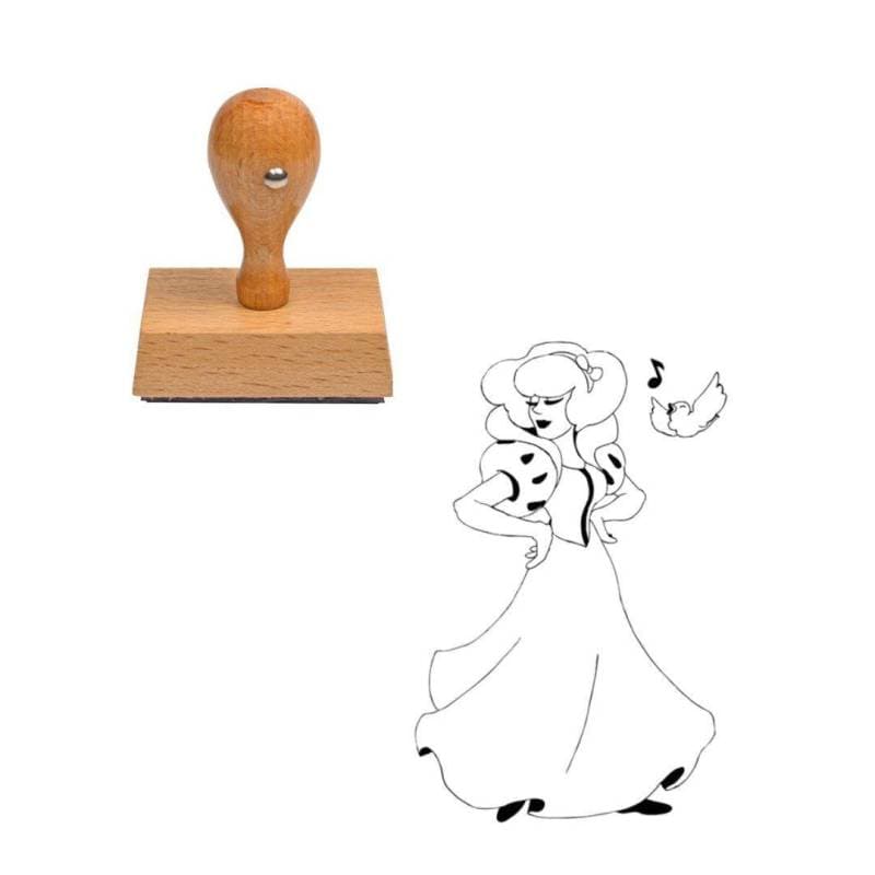 Tampon conte de fée Cendrillon en bois