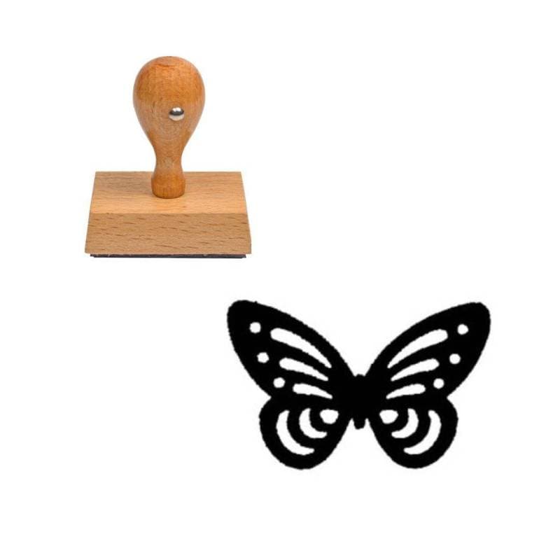 Tampon animaux Papillon à trait en bois