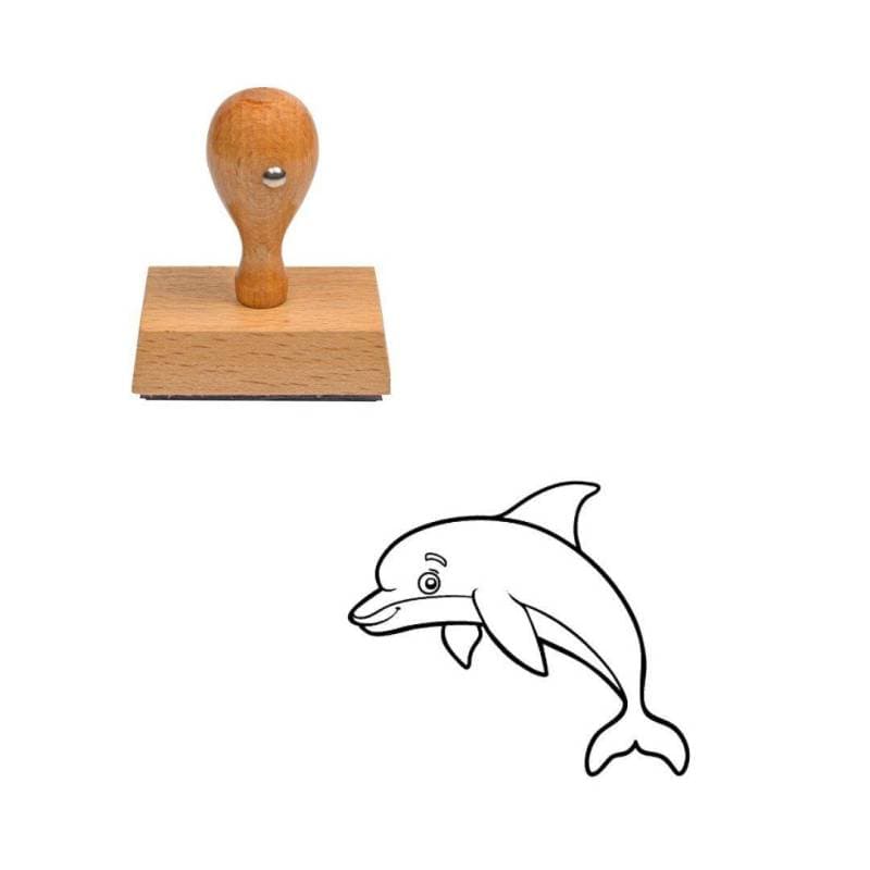 Tampon animaux Dauphin en bois