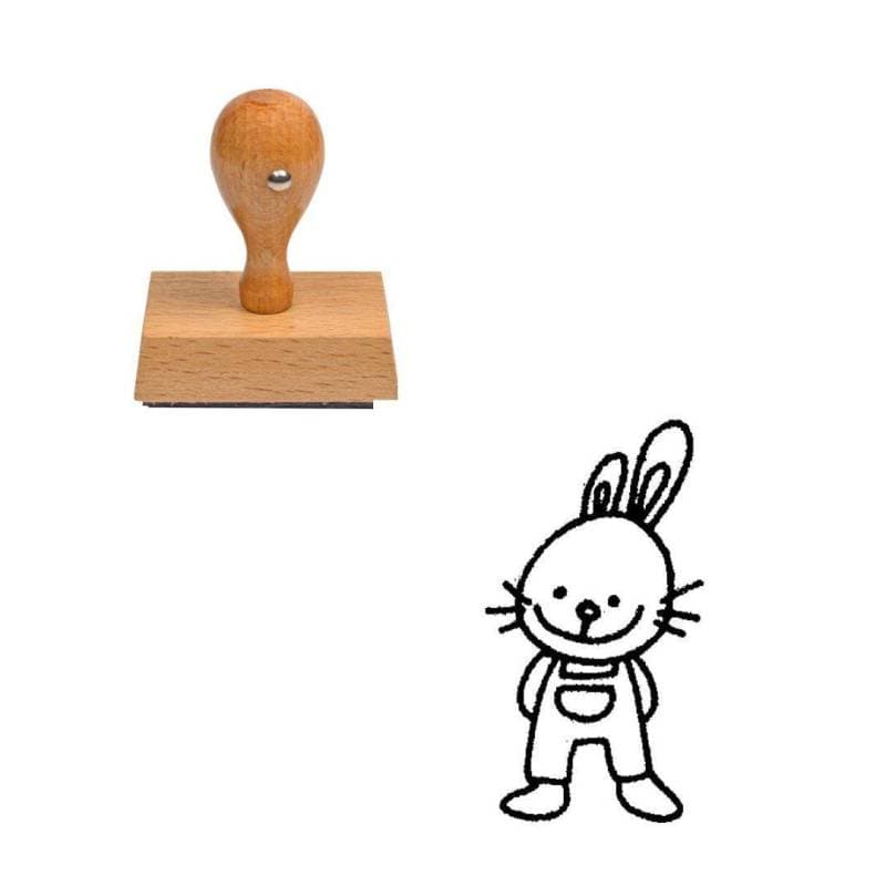 Tampon animaux Doudou lapin en bois