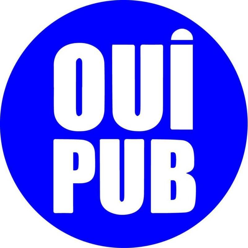 Plaque OUI PUB Bleu