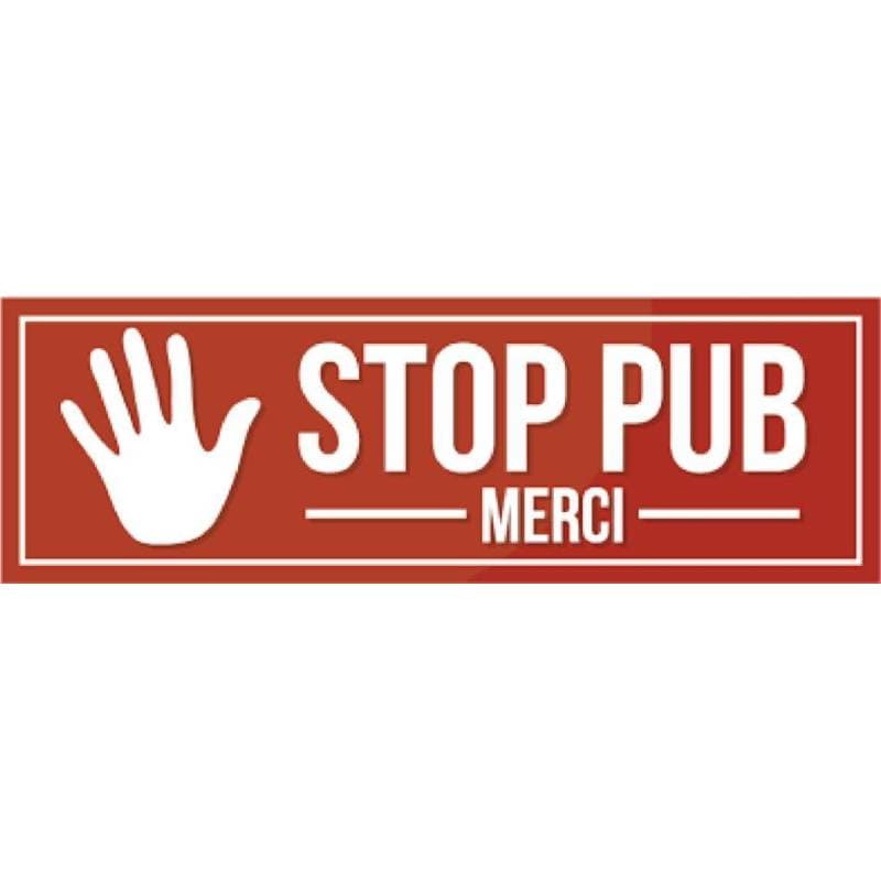 Plaque STOP PUB main
