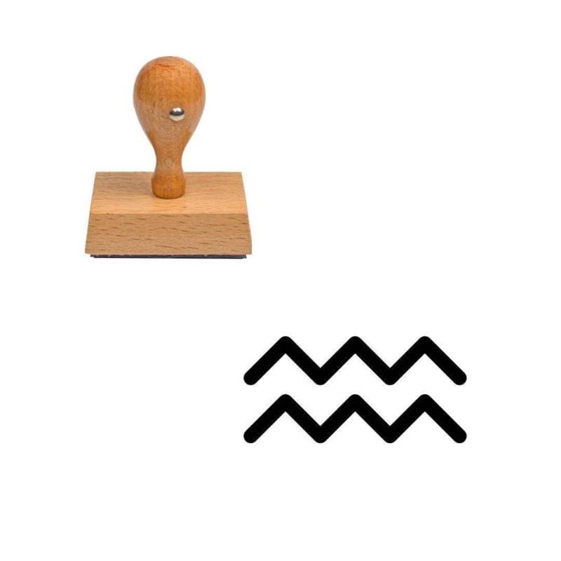 Tampon astrologique symbole Verseau en bois