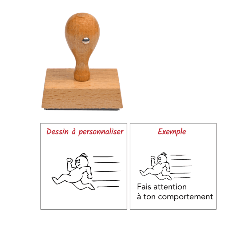 Tampon enseignant s'entraîner en bois à personnaliser n°65
