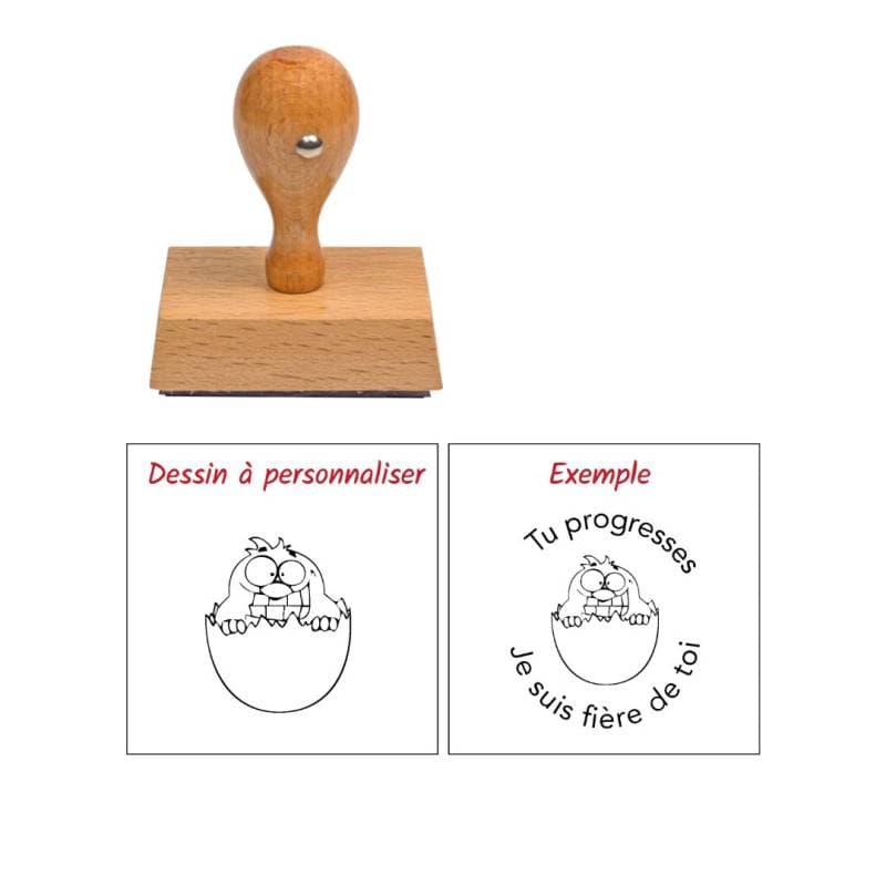 Tampon enseignant continue tes efforts en bois à personnaliser n°79