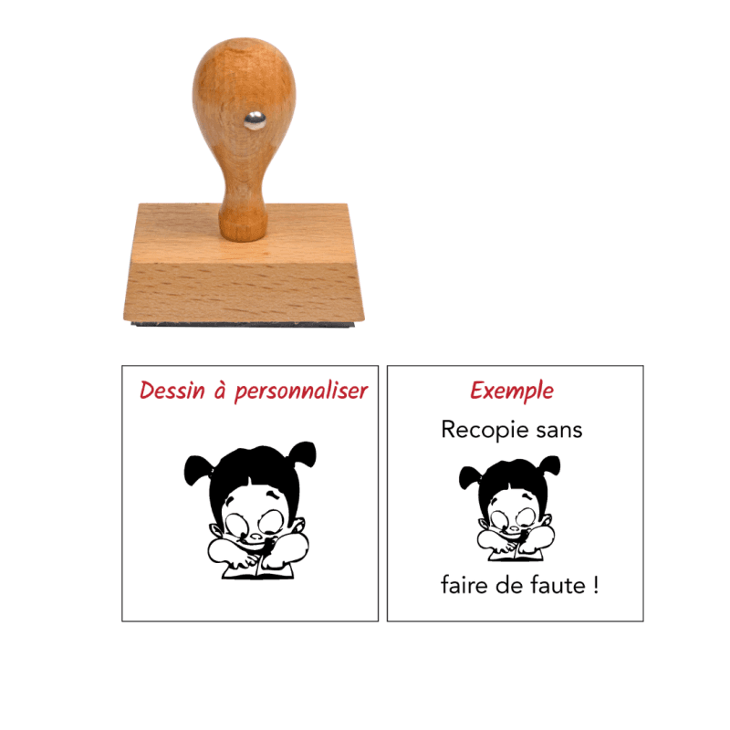 Tampon enseignant exercice pas terminé élève en bois à personnaliser n°90 Estampille Directe